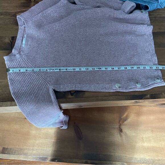 LOFT Pink Sweater with Button Detailing 100% cotton Size XS - Picture 6 of 6